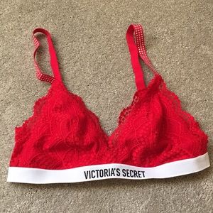Victoria’s Secret Red Lace Bralette Large